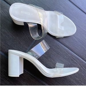 H&M clear white heels